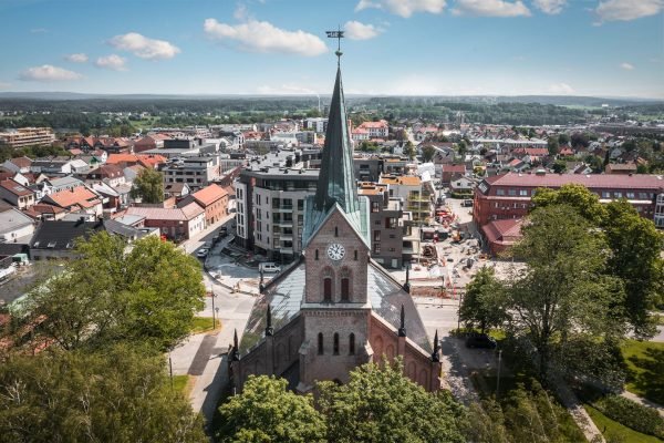 Neo-Gothic Church (Sarpsborg, Norway) with SunStyle Solar Roof Sarpsborg City View