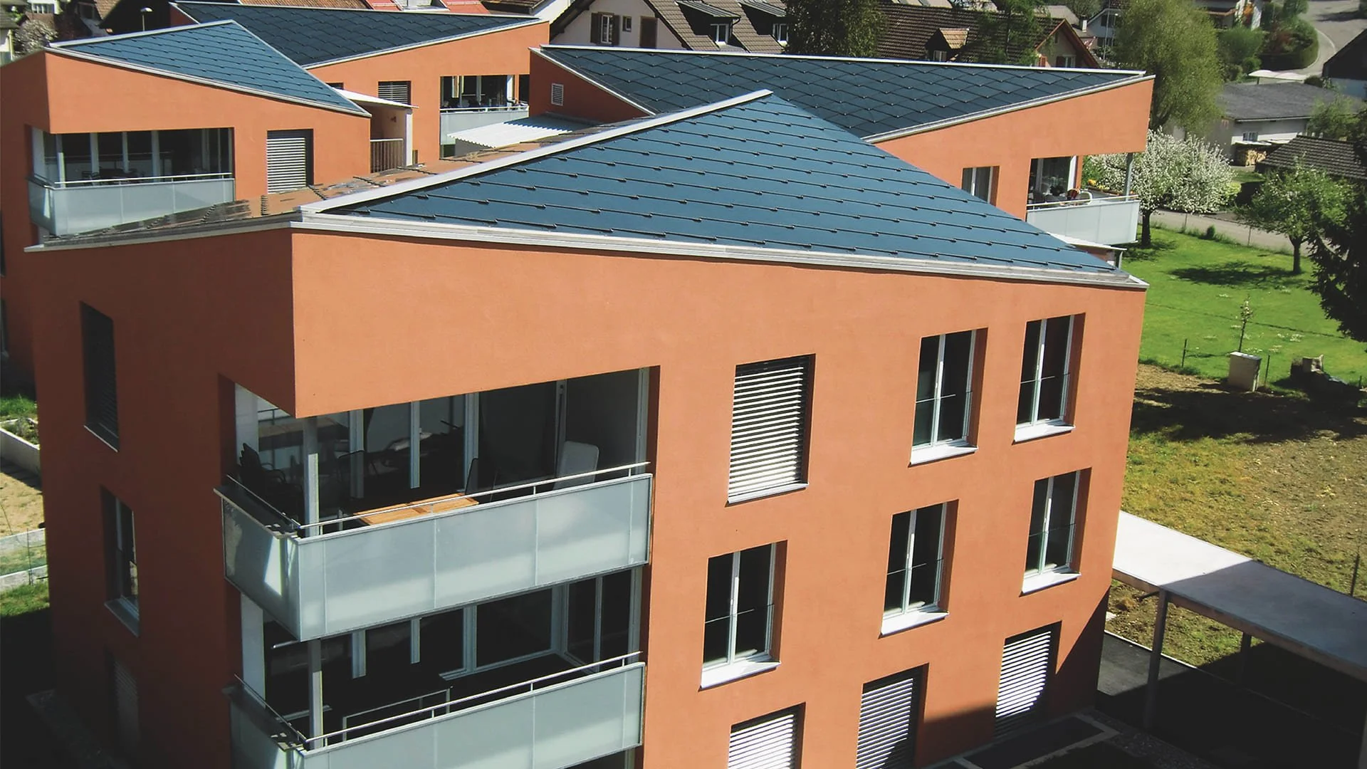 SunStyle installed on Multi-Family Complex with solar roofs