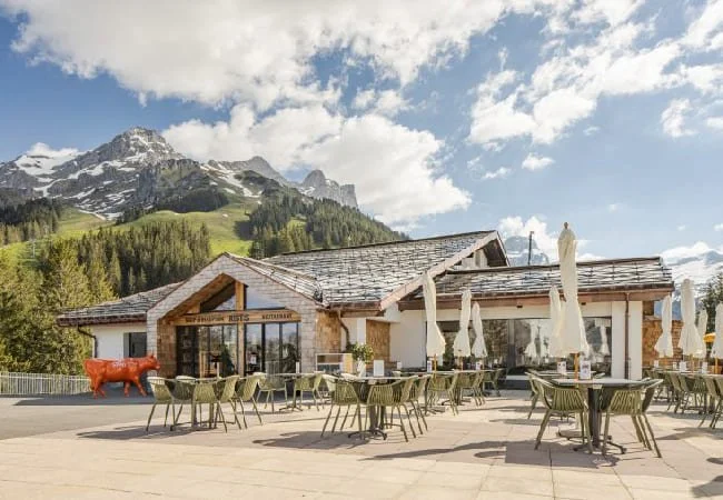 SunStyle solar tiles on the roof of Ristis Restaurant at Brunni